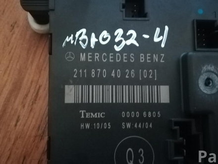 MERCEDES-BENZ A2118704026 E-CLASS (W211) 2009 Control unit for door