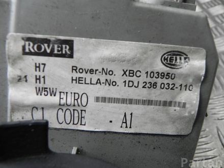 ROVER XBC 103950, 1DJ 236 032-110, 236731-00 / XBC103950, 1DJ236032110, 23673100 75 (RJ) 2000 Headlight Left