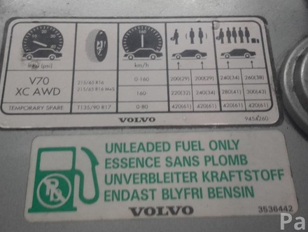 VOLVO 9454260, 3536442 XC70 CROSS COUNTRY 2004 Korek zbiornika paliwa