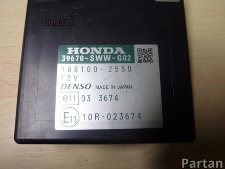 HONDA 39670-SWW-G02 / 39670SWWG02 CR-V III (RE_) 2008 Control unit for park assist