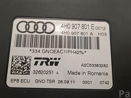 AUDI 4H0907801E, 4H0907801A A8 (4H_) 2011 Control unit electromechanical parking brake -epb-