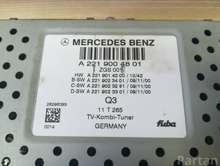 MERCEDES-BENZ A 221 900 48 01 / A2219004801 GL-CLASS (X164) 2011 TV receiver (tuner)