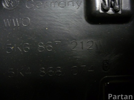 VW 5K6 867 212, 5K4 868 074 G / 5K6867212, 5K4868074G GOLF VI (5K1) 2011 Door trim panel  Right Rear
